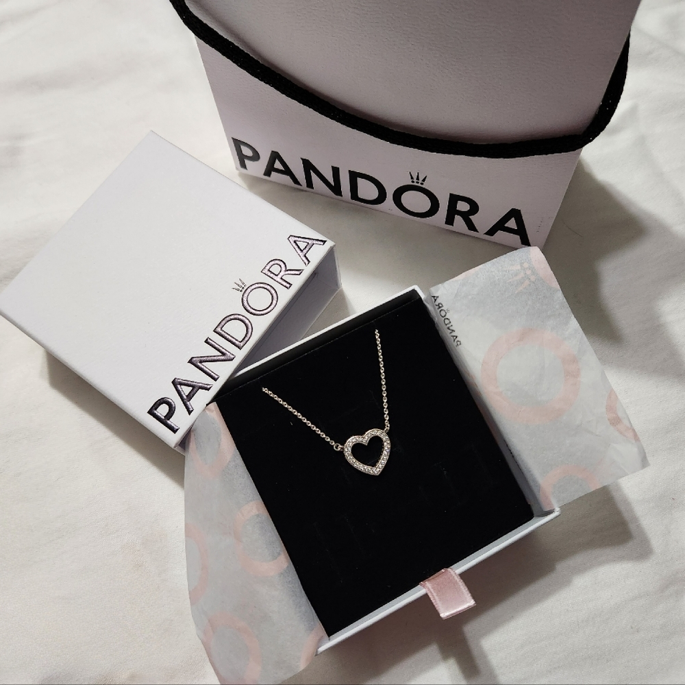 Sparkling Open Heart Necklace